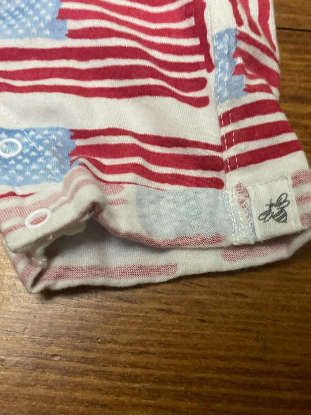 Burt's Bees Baby Red & White Striped Organic Cotton American Flag Romper 0-3 Mon